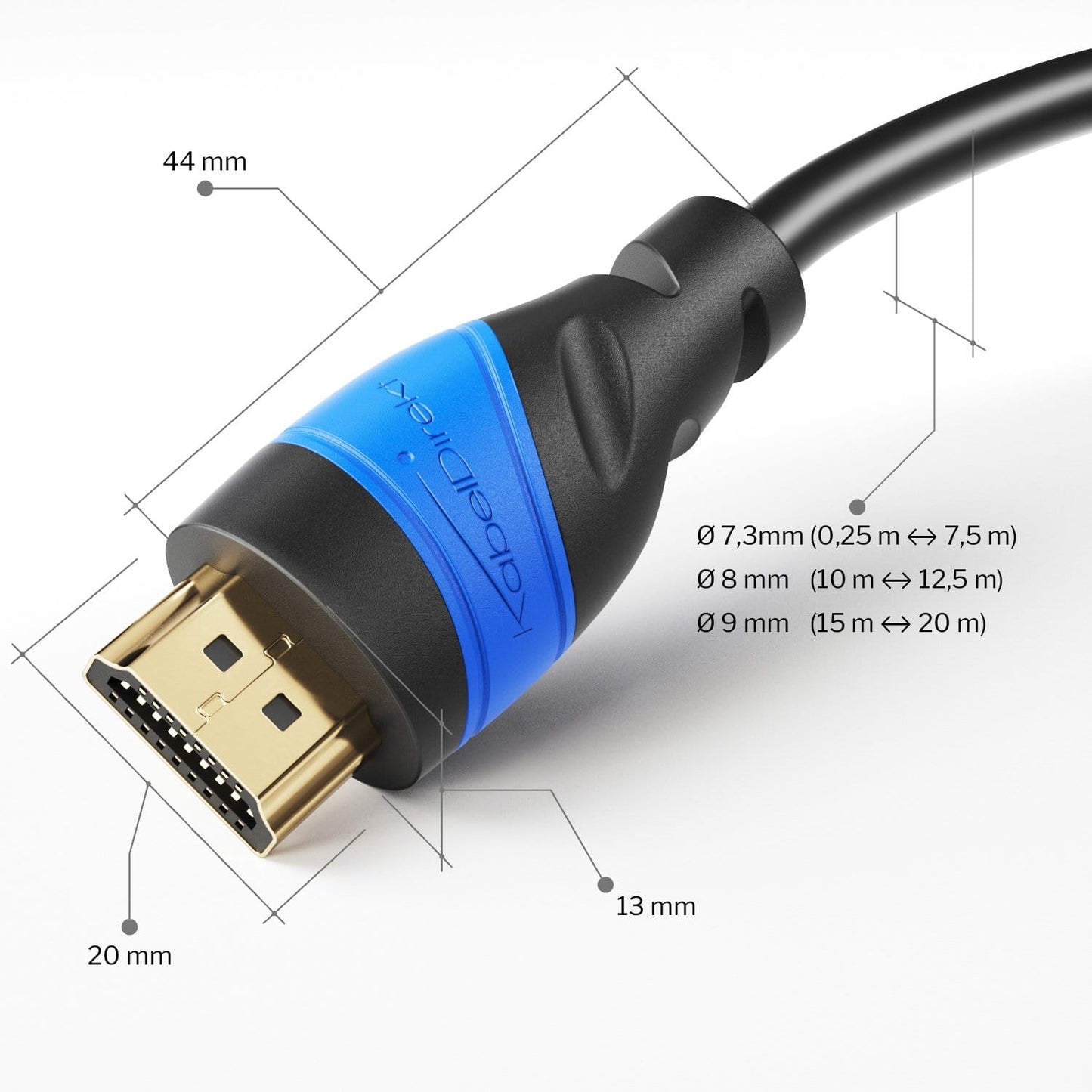 HDMI extension cable - compatible with HDMI 2.0a/b 2.0, 1.4a, 4K Ultra HD, 3D, Full HD, 1080p, HDR, ARC, Ethernet