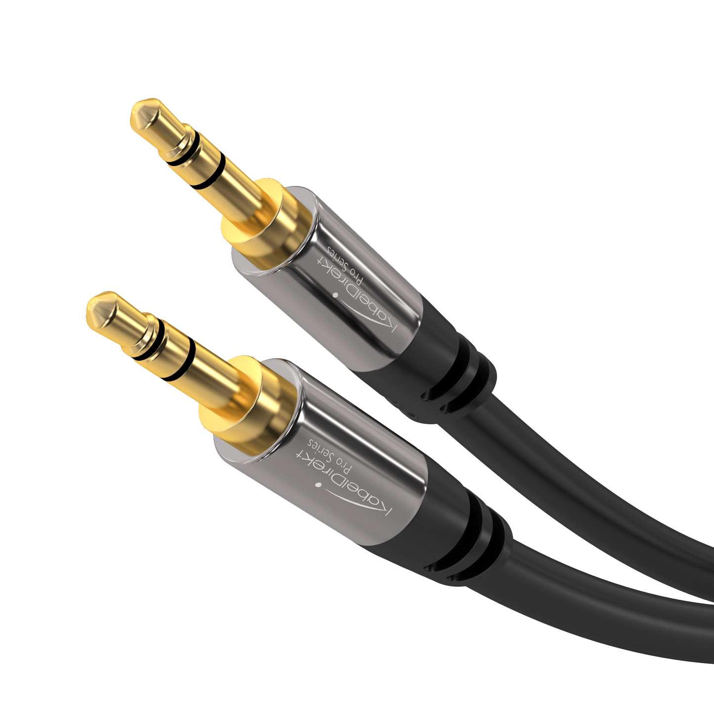 AUX audio & jack cable - designed to be indestructible & ideally suited for iPhones, iPads, smartphones, cars - black
