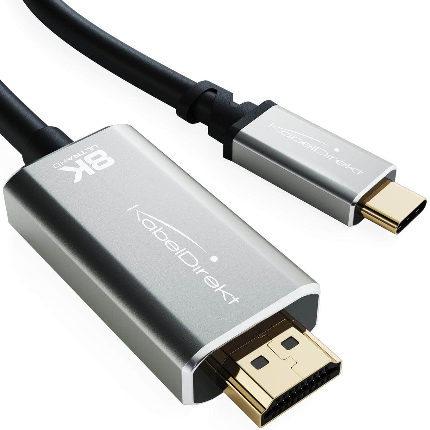 USB-C- auf HDMI-2.1-Adapterkabel mit Metallsteckern – 2 m – für 8K/60 Hz und 4K/120 Hz