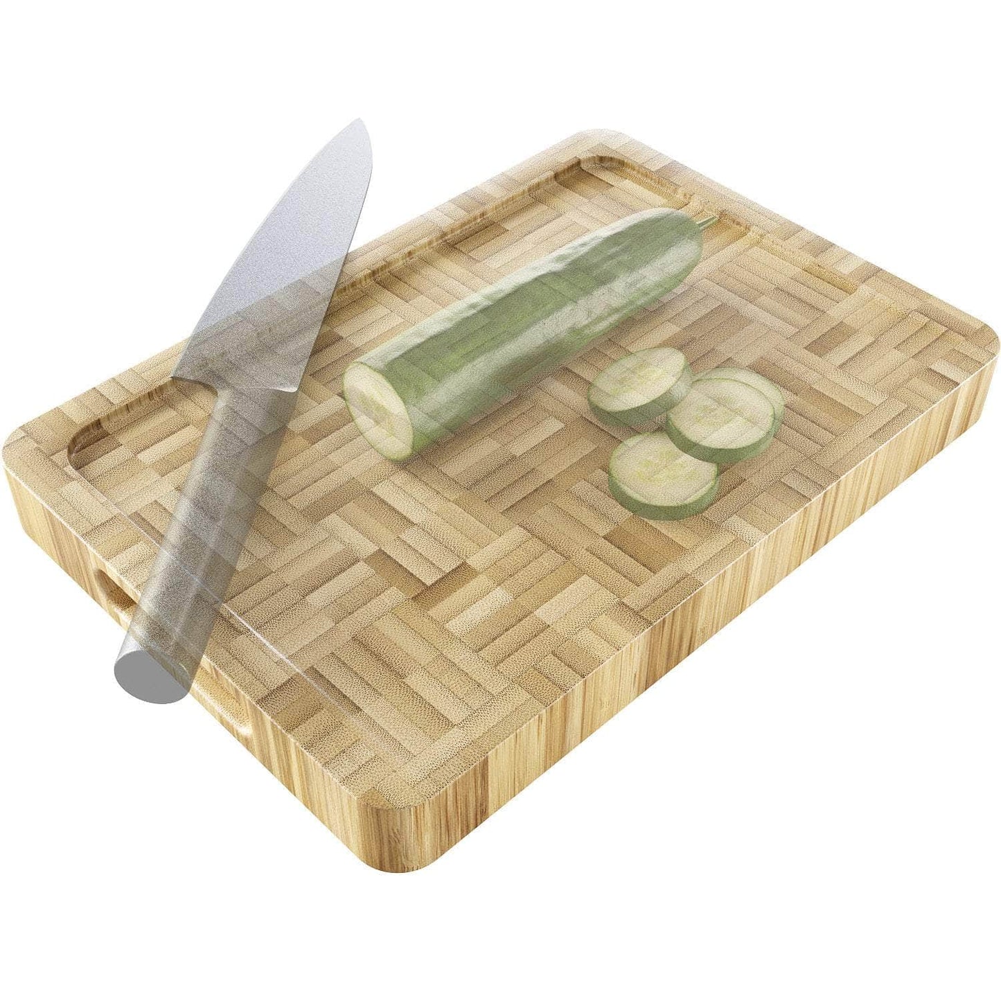 Cutting board made of 100% FSC certified bamboo - size M - with juice groove and recessed grips - from KD Essentials