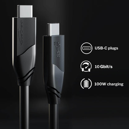 USB-C cable - USB 3.2, Power Delivery 3, black