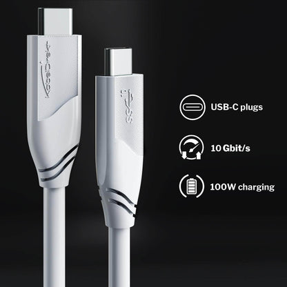 USB-C cable - USB 3.2, Power Delivery 3, white