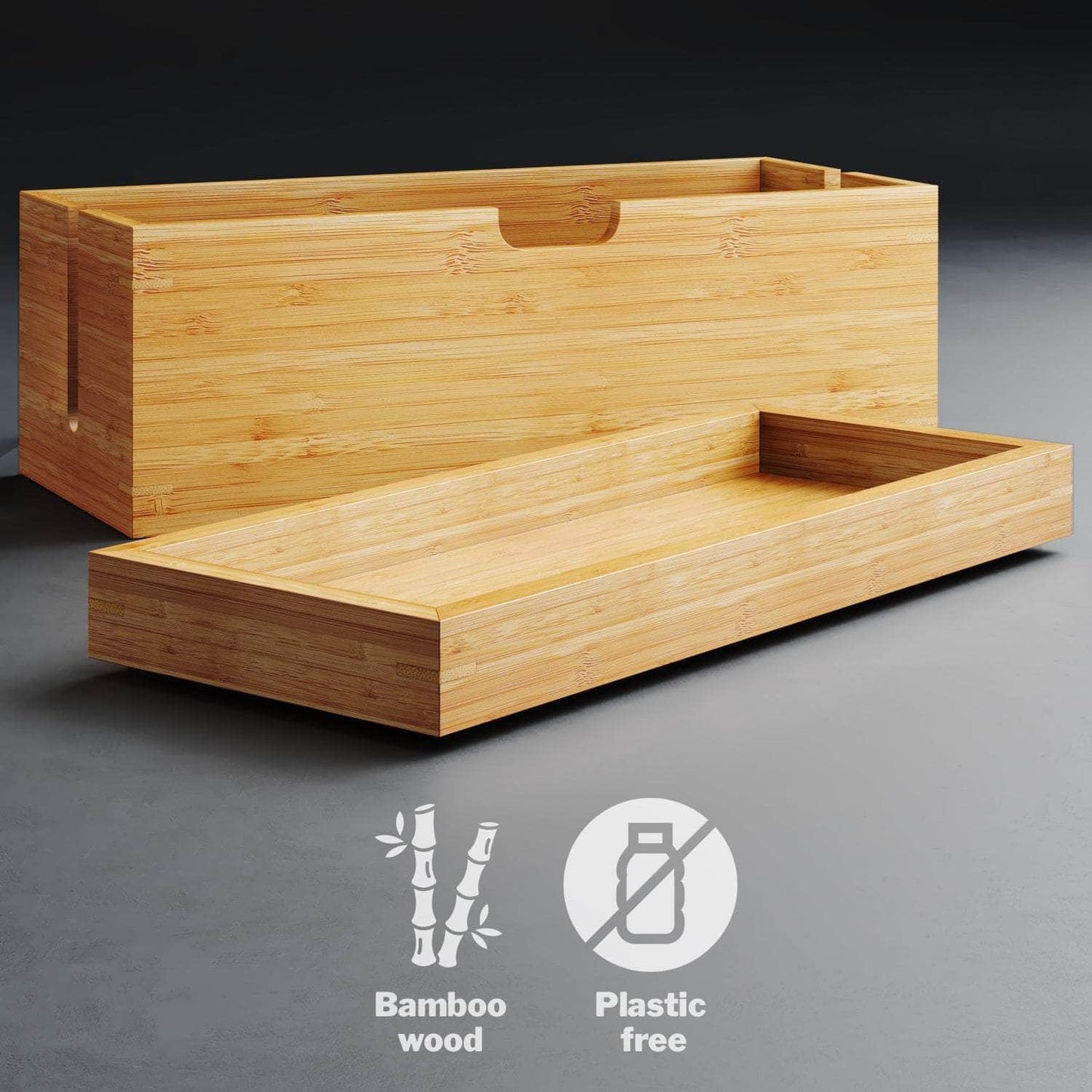 KD Essentials Bamboo Storage Box with Lid