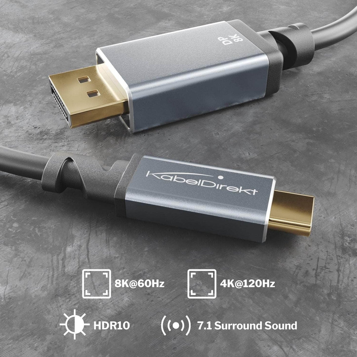 USB-C- auf DisplayPort-1.4-Adapterkabel - 2m - für 8K bei 60Hz