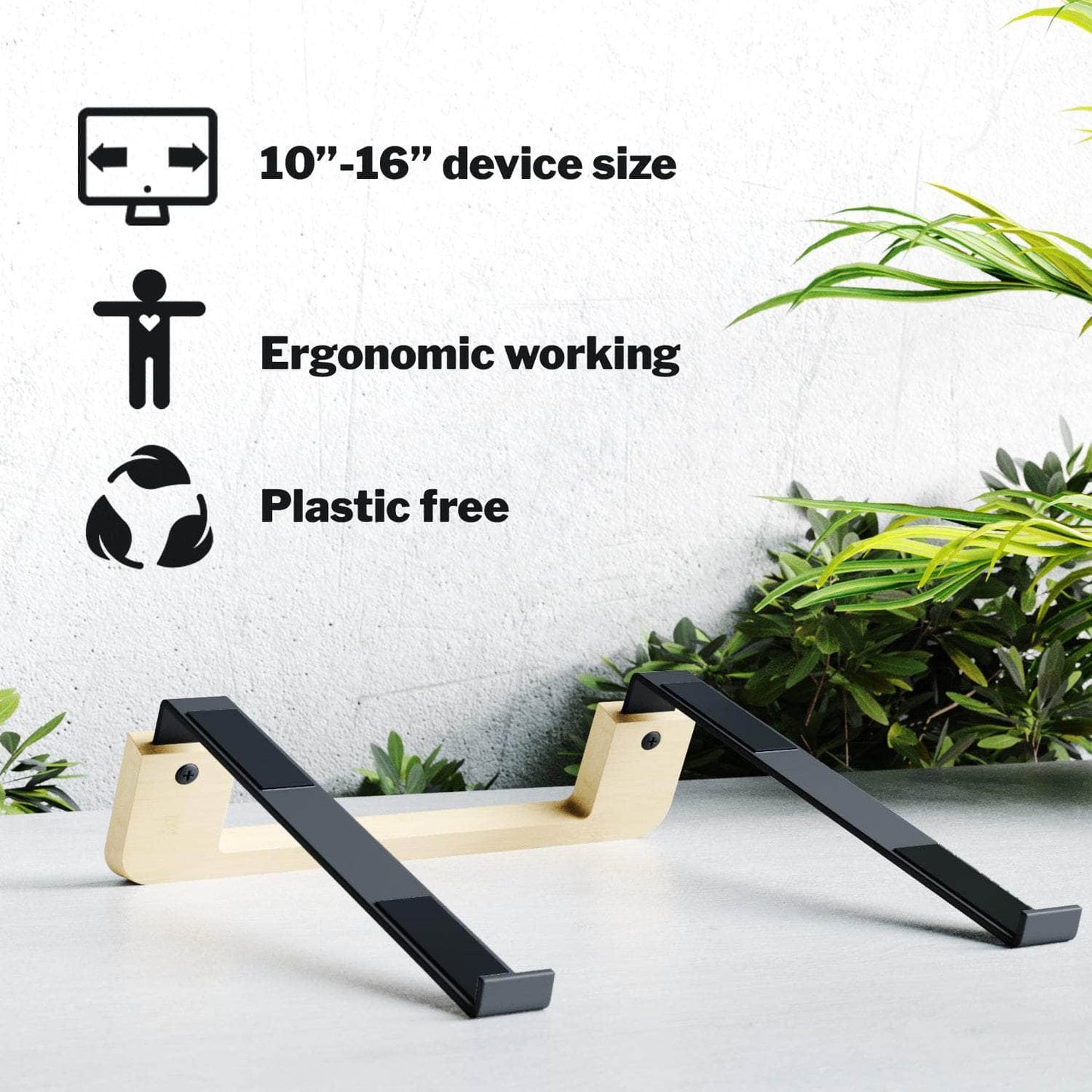 KD Essentials Bamboo and Metal Laptop Stand