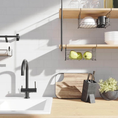 KD Essentials - 2x Kitchen Hanging Basket Undershelf Organizer - Grid Design