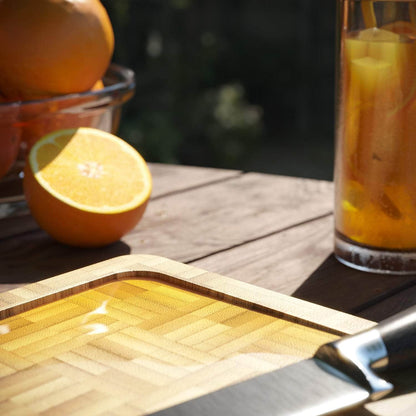 Cutting board made of 100% FSC certified bamboo - size M - with juice groove and recessed grips - from KD Essentials
