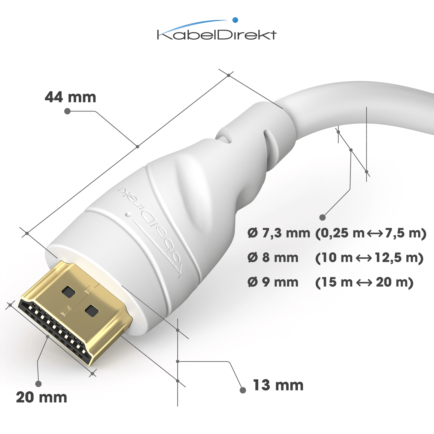 4K High Speed ​​HDMI Cable - with Ethernet, 4K/8K, 3D, ARC, HDR, white