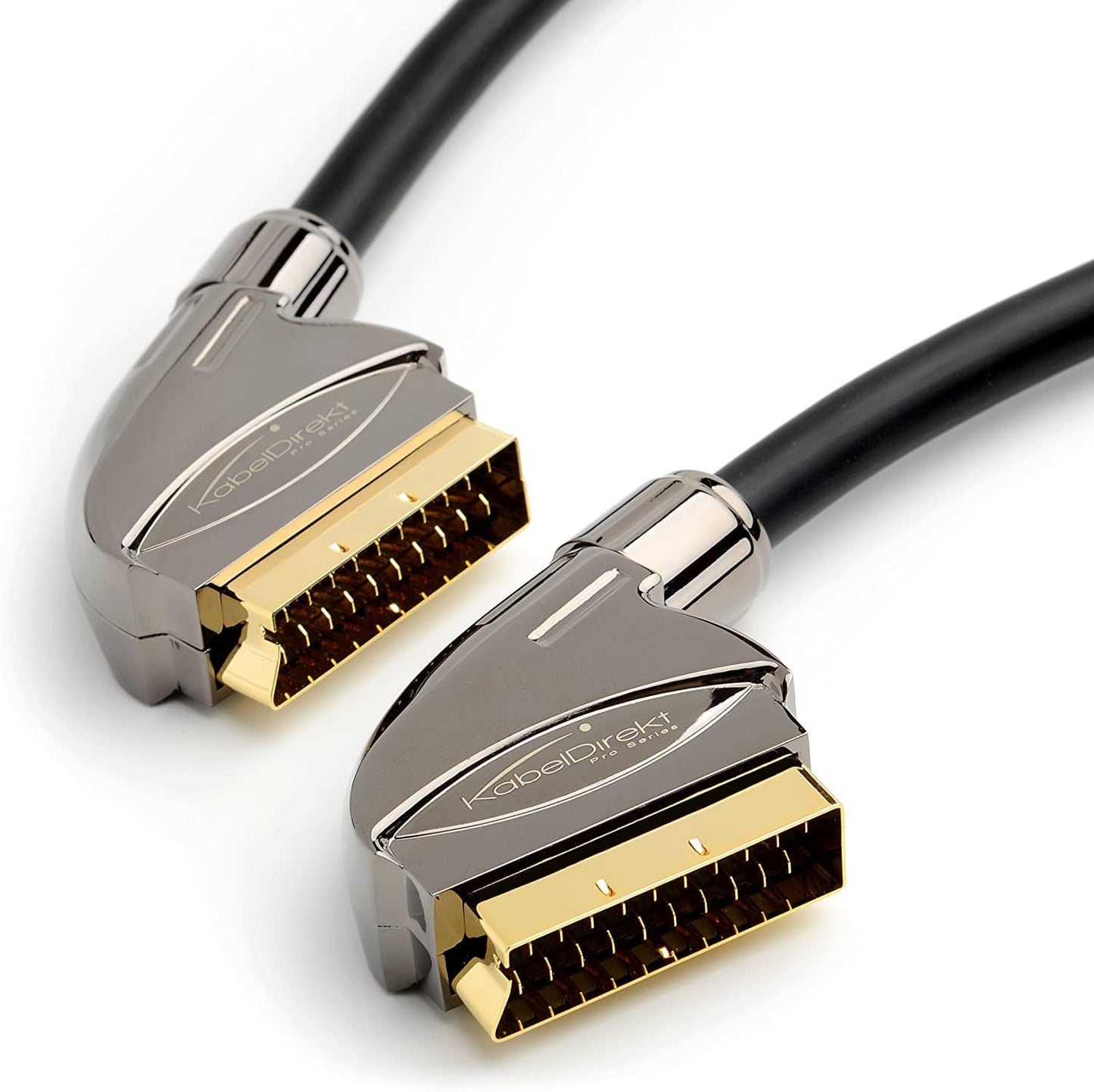 SCART cable - black, gold-plated connectors