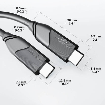 USB-C cable - USB 4.0, Power Delivery 3, Thunderbolt 4, black - 2m