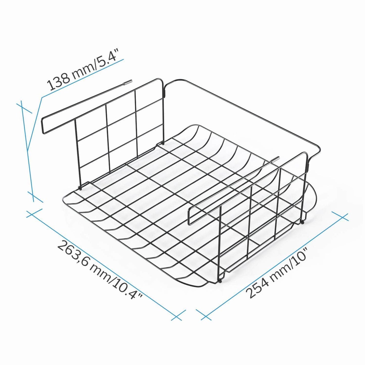 KD Essentials - 2x Kitchen Hanging Basket Undershelf Organizer - Grid Design