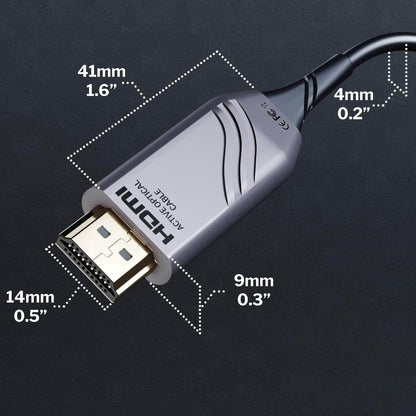 B-Ware - Optisches Ultra High Speed HDMI 2.1 Kabel – 48G, 8K@60Hz, lizenziert, silber/schwarz, Lichtleiterkabel