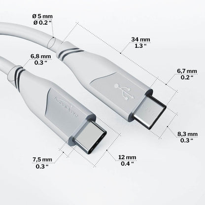 USB-C-Kabel - USB 2.0, Power Delivery 3, weiß