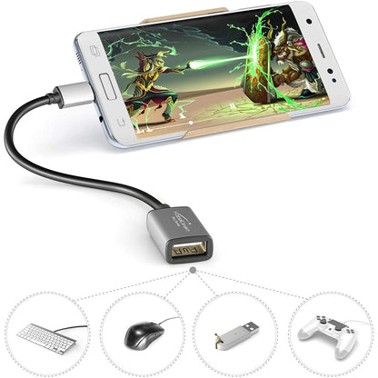Micro-USB OTG Adapter, 15 cm – Zum Anschließen von USB-Geräten an Smartphones, Tablets und Notebooks mit Micro-USB Anschluss