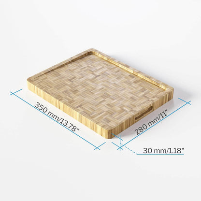 Schneidebrett aus 100% FSC zertifiziertem Bambus – Größe XL – mit Saftrinne & Griffmulden – von KD Essentials