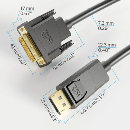 DisplayPort-DVI-Adapterkabel (Stecker-Stecker) – 2 m
