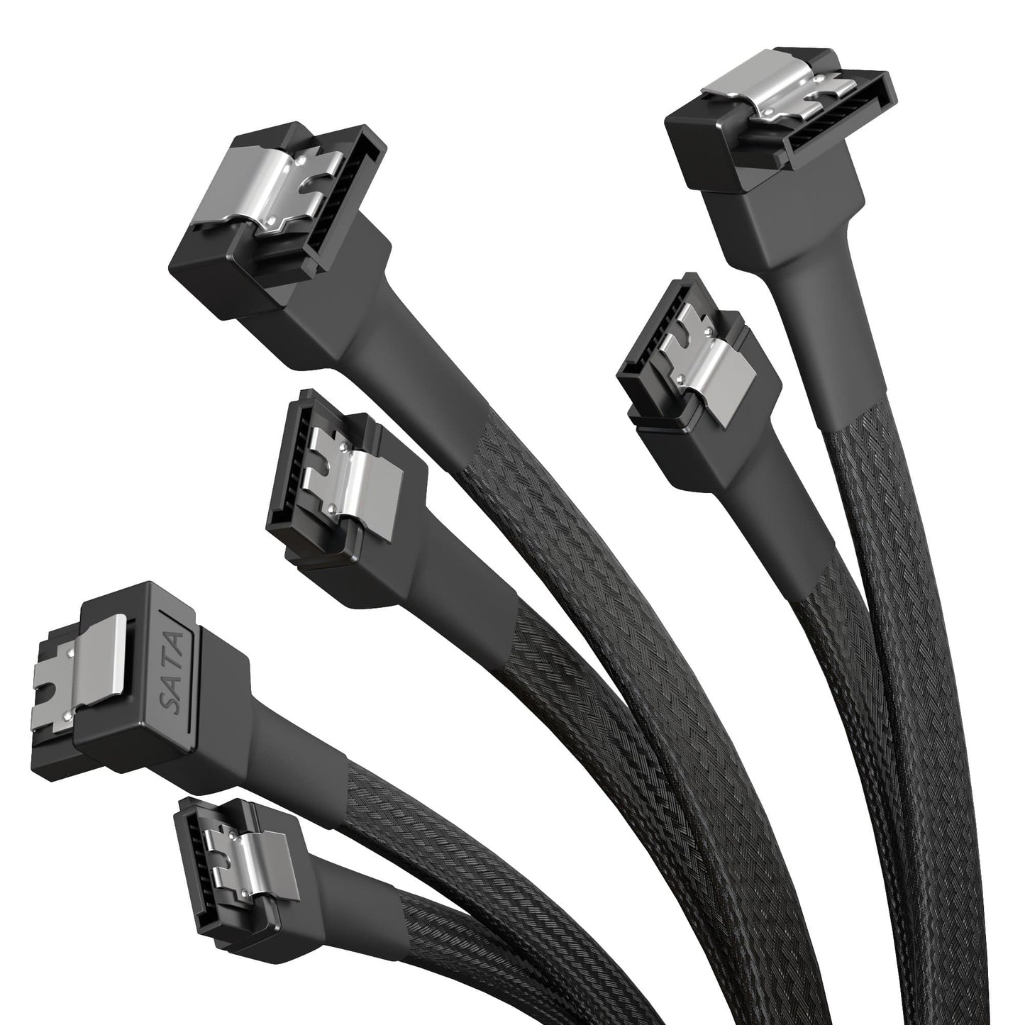 SATA data cable - 30 cm 60 cm, straight and 90° angled, 6 Gbit/s, SATA-III, set of 3