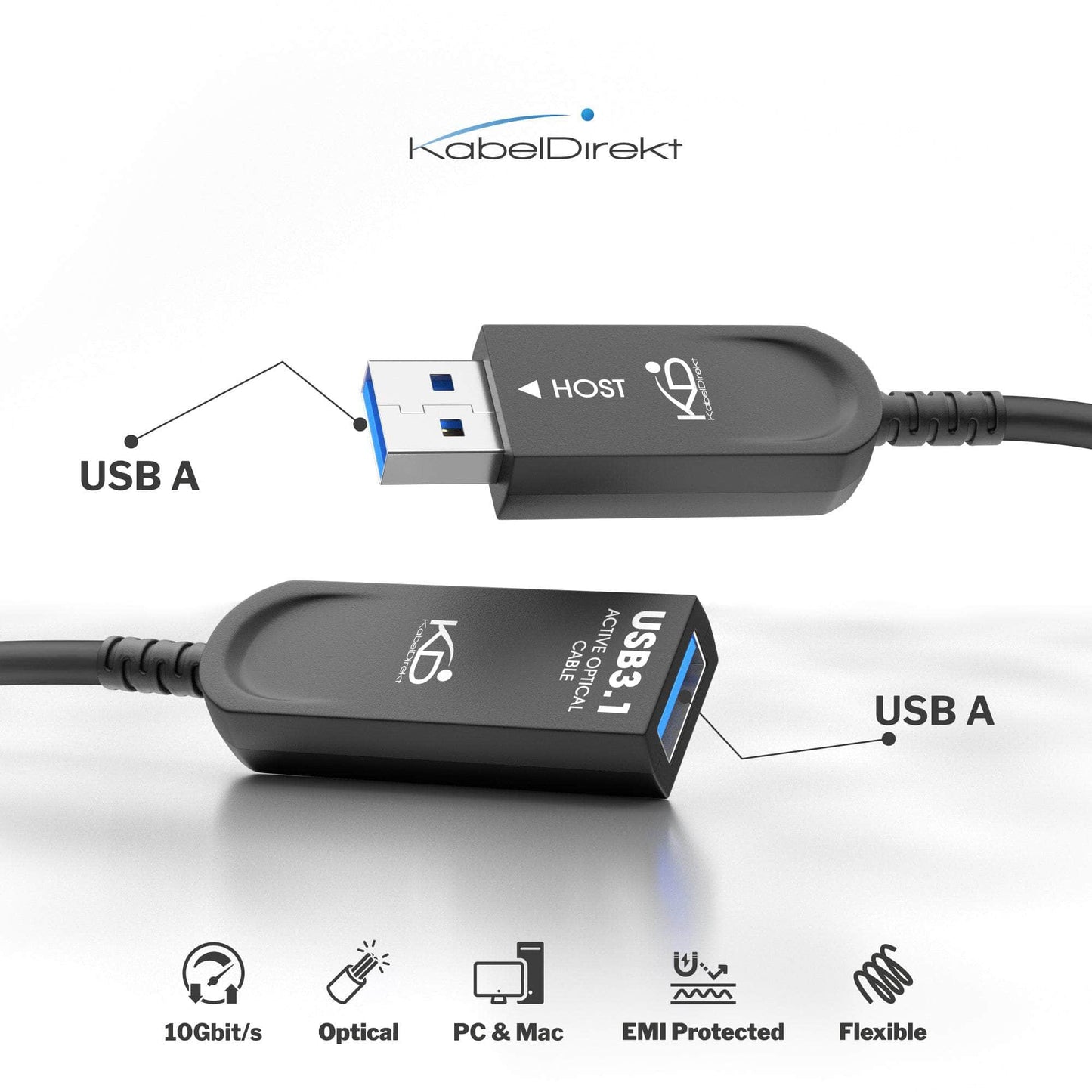 USB Extension Cable Optical USB 3.1 Gen2 up to 10Gbps