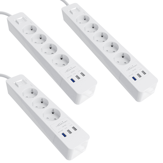 Steckdosenleiste weiß – TÜV-zertifizierte Mehrfachsteckdose mit USB und Quick Charge