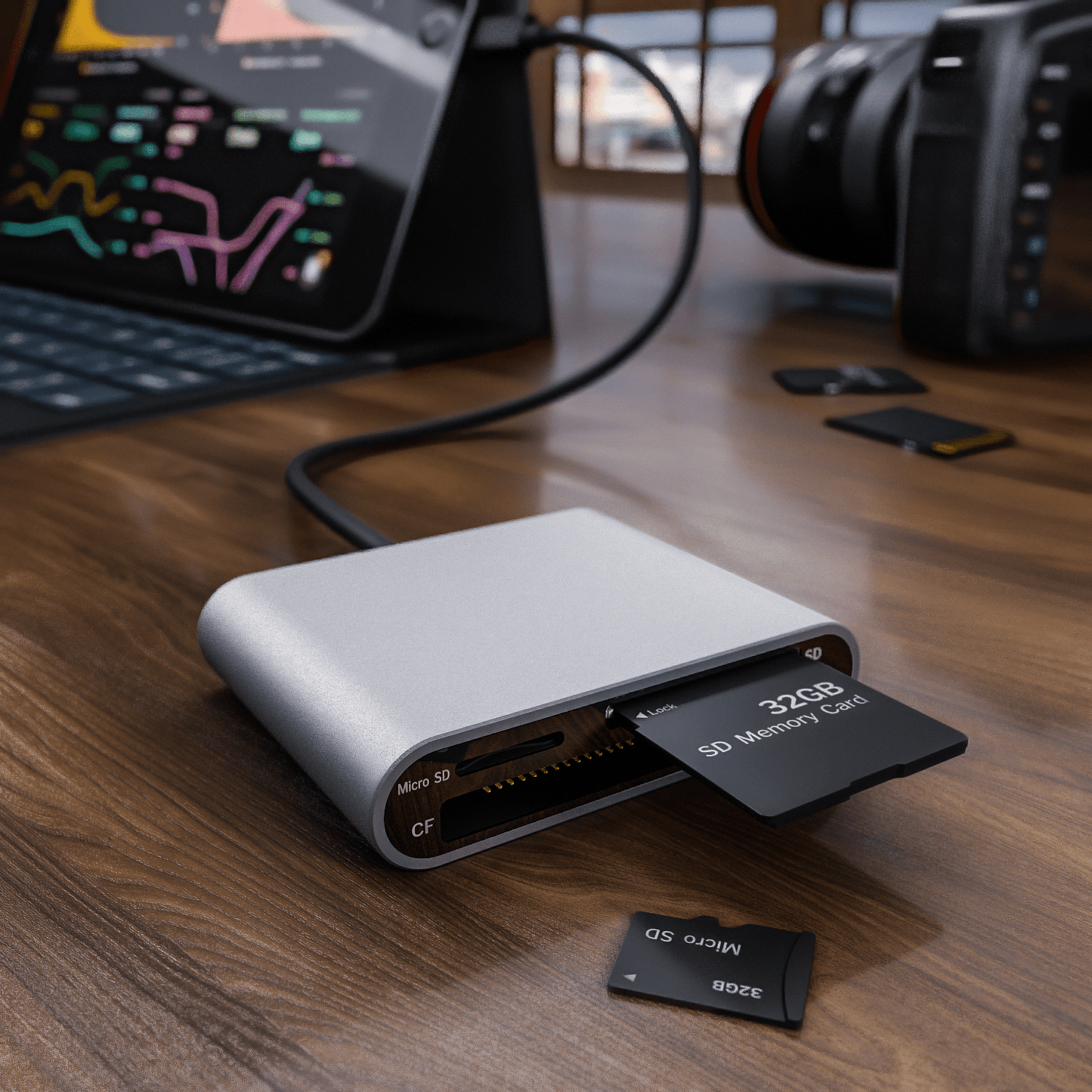 Kartenleser - USB-C-Anschluss - für SD, SDXC, SDHC, microSD, MMC, CF