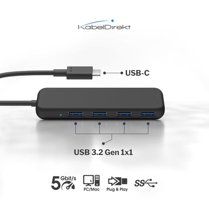 USB-C Hub - For connecting up to 4 devices with USB-A (USB-C plug)