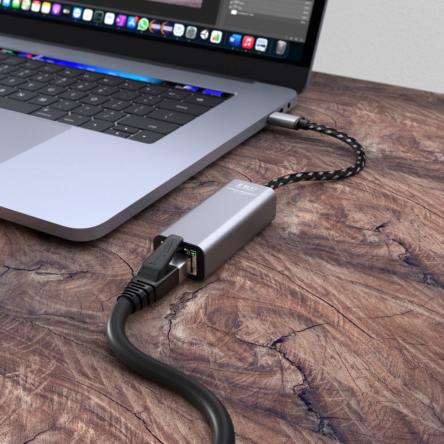 USB-C Ethernet Adapter - For connecting network cables to devices with a USB-C port, 1 Gbps