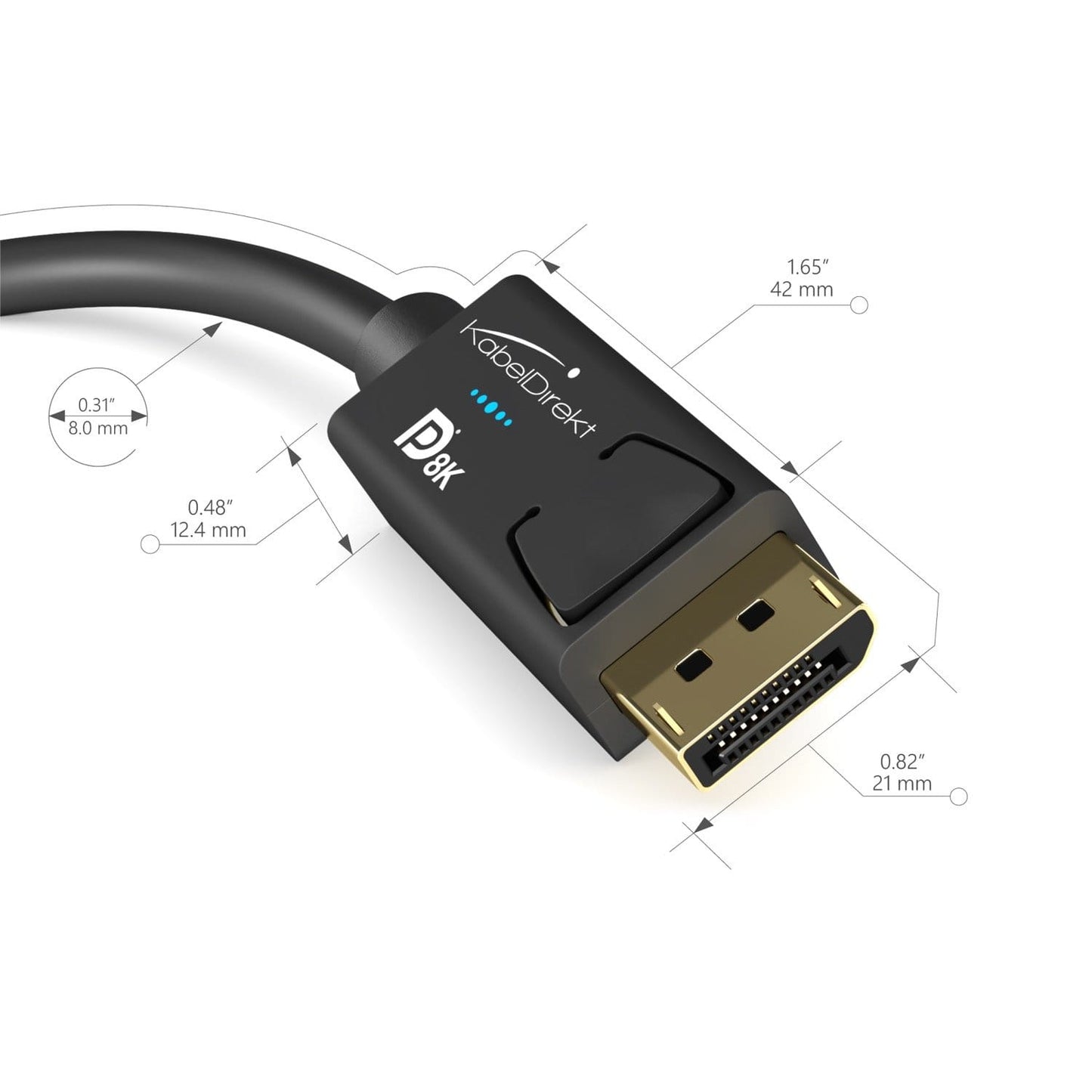 8K DisplayPort cable - VESA certified, DP 1.4