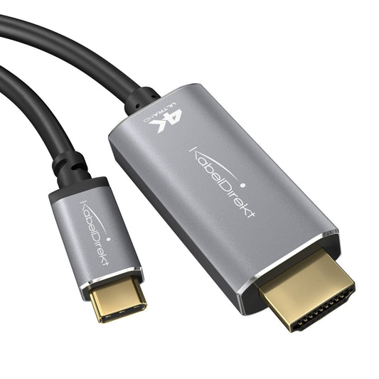USB-C to HDMI adapter cable with metal plugs - 2 m - for 4K/60 Hz