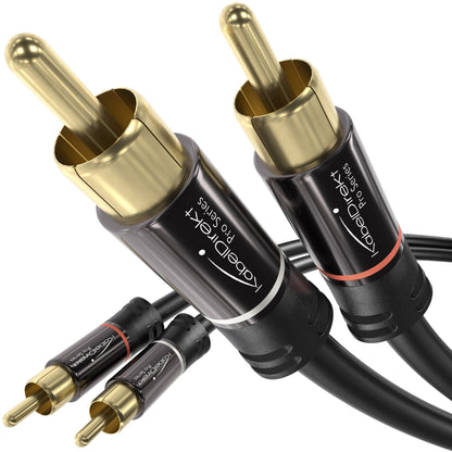 2 Cinch zu 2 Cinch Audio Kabel - für Verstärker, Stereoanlagen, HiFi Anlagen