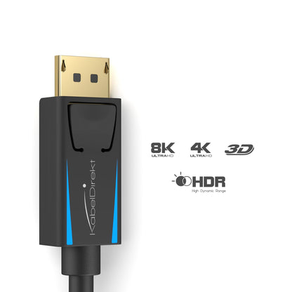 8K DisplayPort 1.4 Kabel - Für 8K bei 60Hz oder 4K bei 120Hz