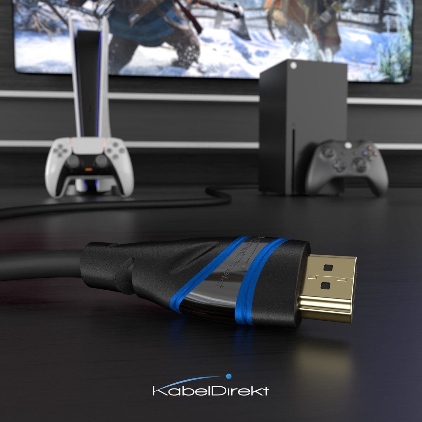 8K Ultra High Speed ​​HDMI 2.1 Cable - 48G, 8K@60Hz, Officially Tested and Licensed, Black/Blue