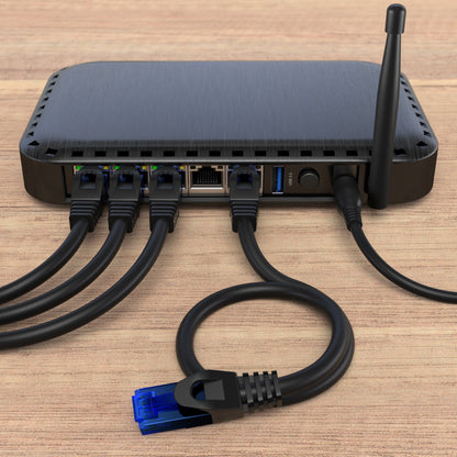 CAT 6 Netzwerkkabel, Ethernet, LAN & Patch Kabel UTP, schwarz/blau